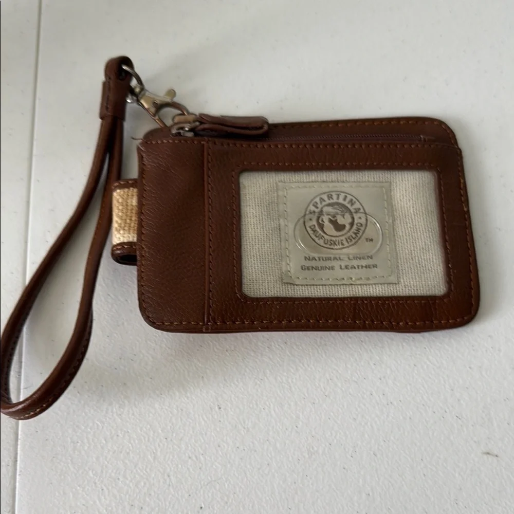 Spartina 449 Tan and Brown ID case, phone case, luggage tag